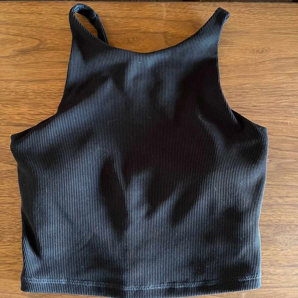Joe Fresh Black Ribbed Tank Top with bra - free with purchase